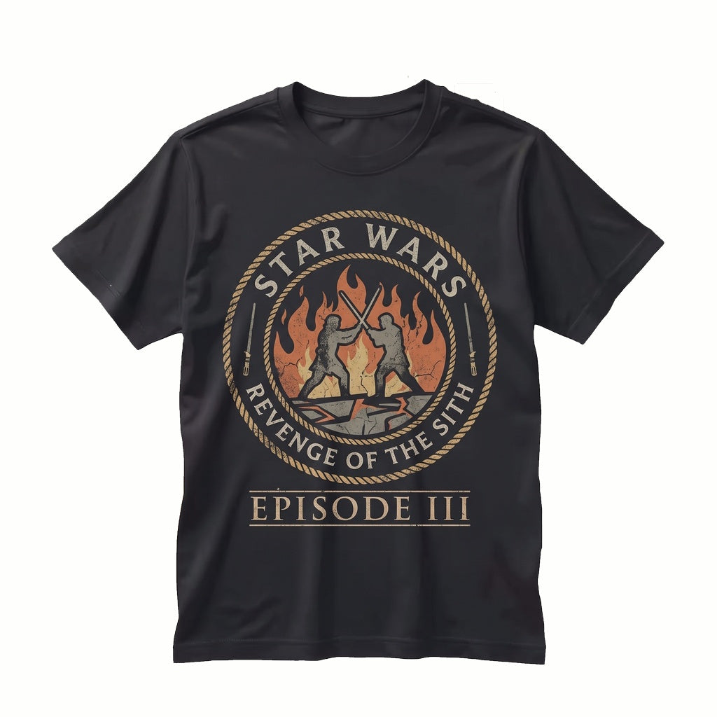 Vintage Sci-Fi Battle Graphic Sweatshirt, Retro Jedi Knight Duel Galaxy Vacation Apparel, Unisex TShirt