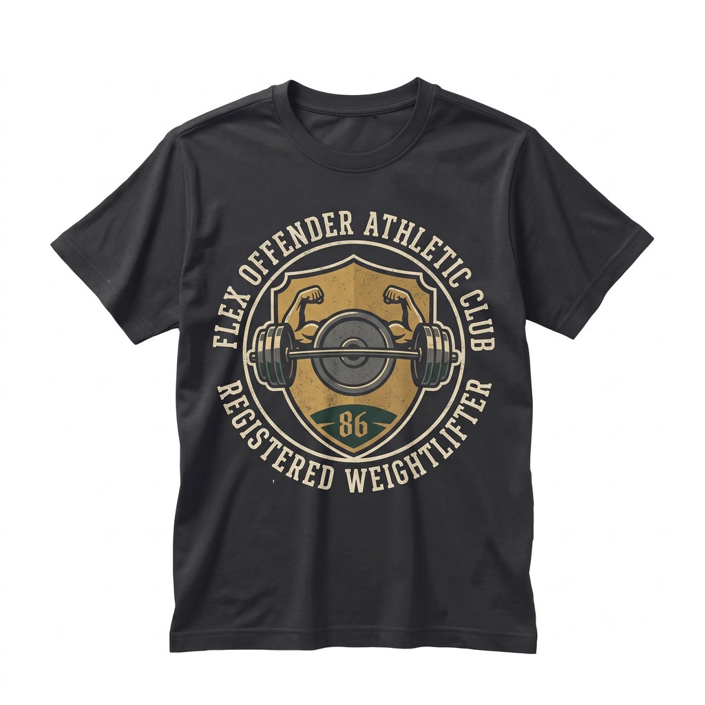 Flex Offender Gym Humor Graphic Muscle Fitness Meme Workout Apparel Unisex TShirt
