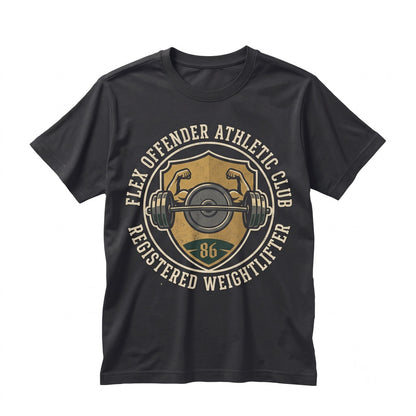 Flex Offender Gym Humor Graphic Muscle Fitness Meme Workout Apparel Unisex TShirt