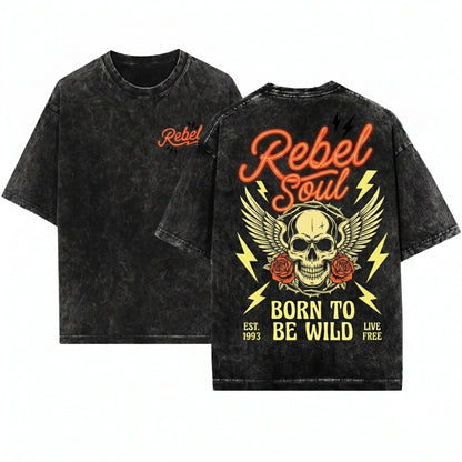 Rebel Punk Rock Retro Vintage Rebellious Rock N Roll Mom Graphic Unisex Wash T-Shirt
