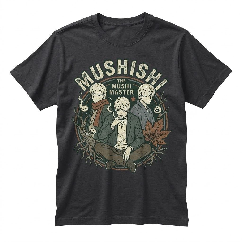 Mushishi Anime Ginko Graphic Print Manga Japanese Spirit Master Top Apparel Unisex TShirt