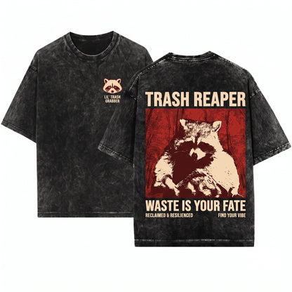 Embrace Dread Raccoon Funny Vintage Graphic Cotton Top Unisex Wash T-Shirt