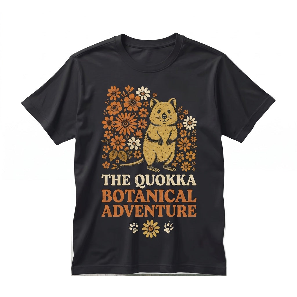 Smiling Floral Quokka Graphic Retro Vintage Wildlife Nature Lover Gift Festival Outfit Unisex TShirt