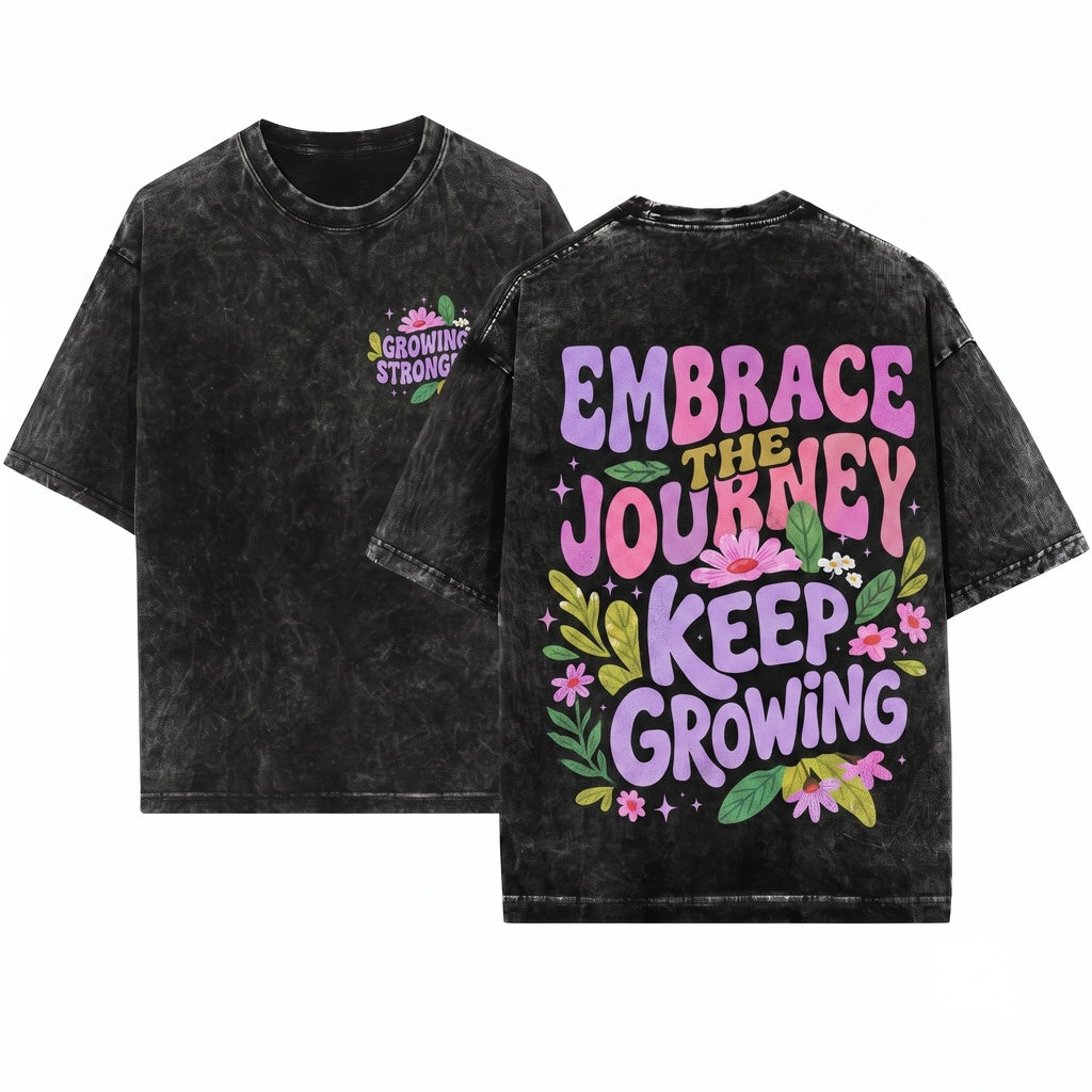 Inspirational Growth Mindset Teacher Encouragement Positive Classroom Floral Gift Unisex Wash T-Shirt