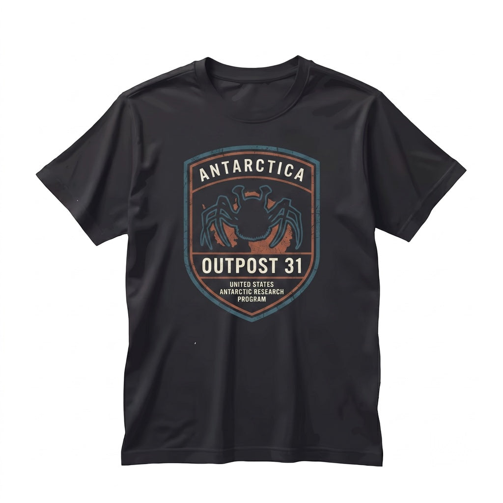 Outpost 31 Antarctica Research Station Vintage 1980s Sci-Fi Horror Graphic Unisex TShirt
