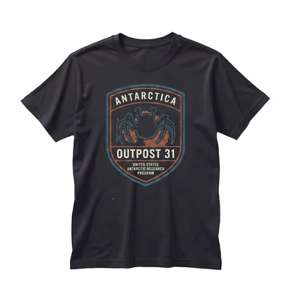 Outpost 31 Antarctica Research Station Vintage 1980s Sci-Fi Horror Graphic Unisex TShirt