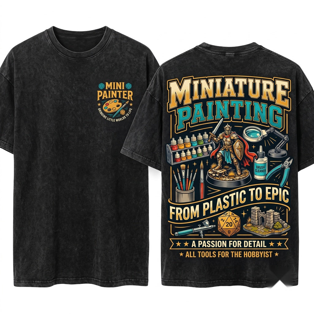 Miniature Painter Tabletop RPG Wargaming Gamer Gift Unisex Wash T-Shirt