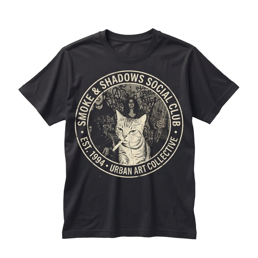 Vaporwave Smoke Cat Graphic Aesthetic Retro Animal Apparel Unisex TShirt
