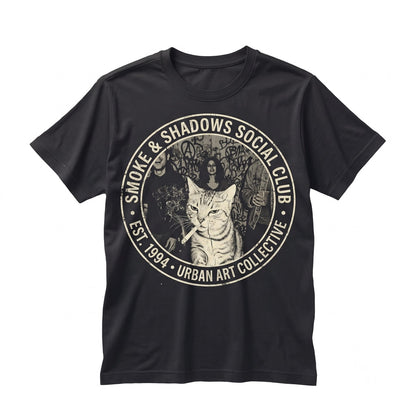 Vaporwave Smoke Cat Graphic Aesthetic Retro Animal Apparel Unisex TShirt
