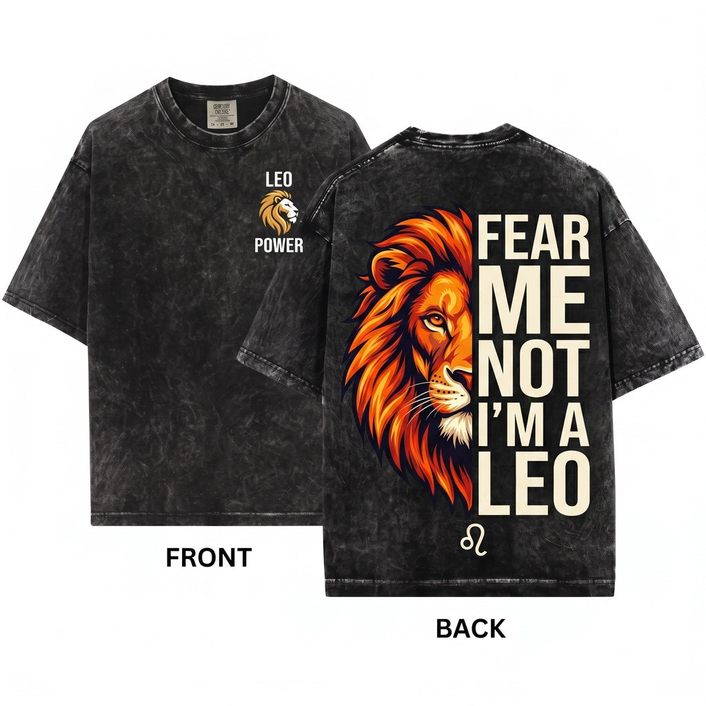 Dont Try Me Im a Leo King Lion Zodiac Birthday Vintage Apparel Unisex Wash T-Shirt