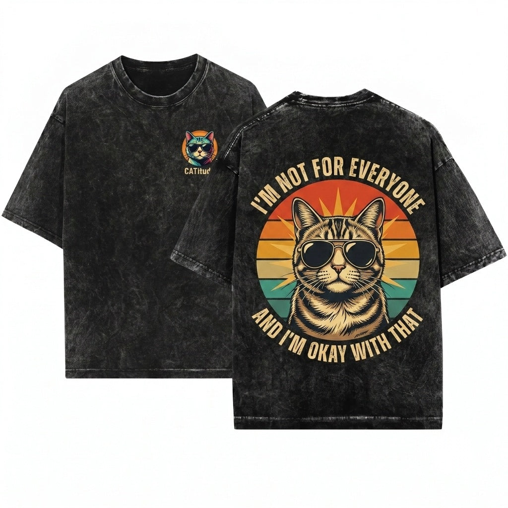 I Do What I Want Funny Black Cat Sarcastic Gothic Kitty Pet Gift Unisex Wash T-Shirt