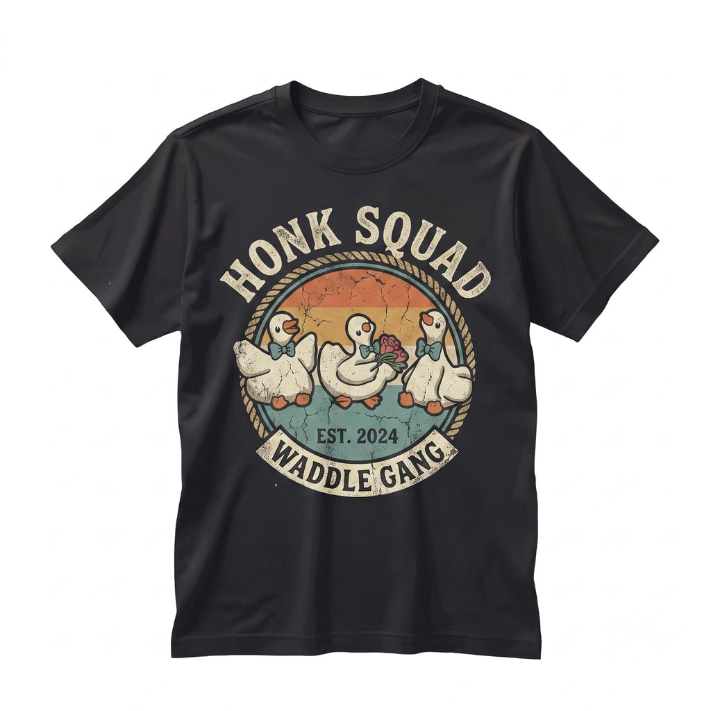 Cute Springtime Embroidered Silly Goose on the Loose Easter Gift Adorable Animal Unisex TShirt