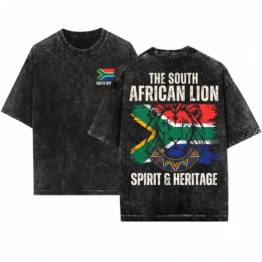South Africa Flag Pride Vintage Heritage Patriotic Born Roots Travel Vacation Present Family Sport Teams Unisex Wash T-Shirt