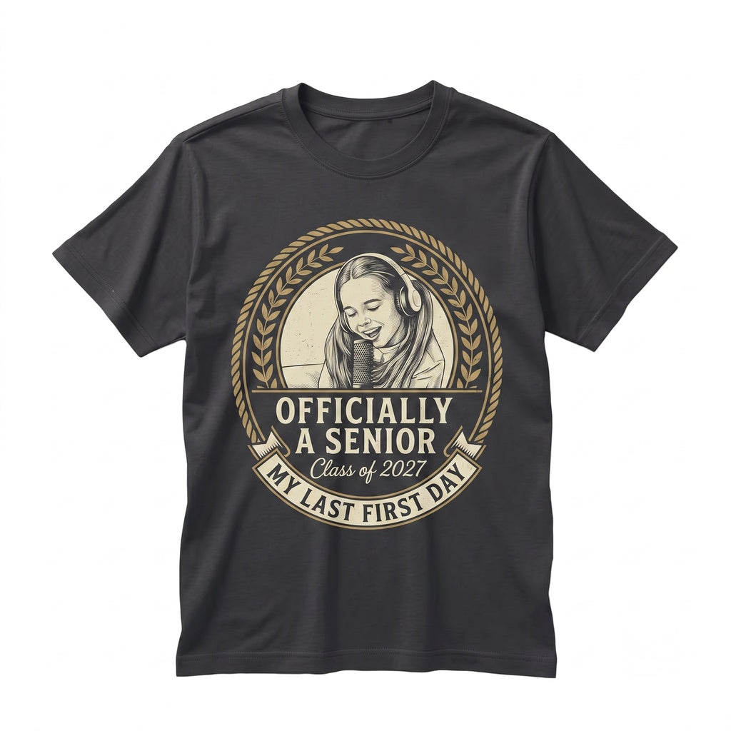 Personalized Vintage Photo Officially Senior Class of 2027 Graduation My Last First Day Unisex TShirt