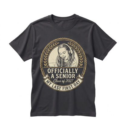 Personalized Vintage Photo Officially Senior Class of 2027 Graduation My Last First Day Unisex TShirt