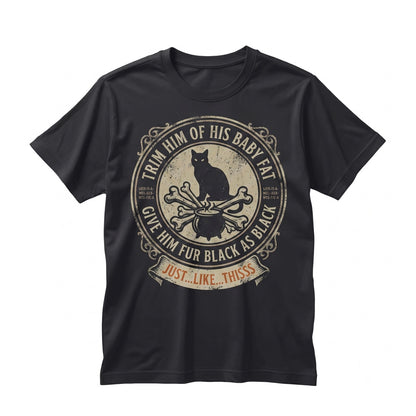 Twist The Bones Halloween Black Cat Witch Spell Spooky Apparel Gift Unisex TShirt