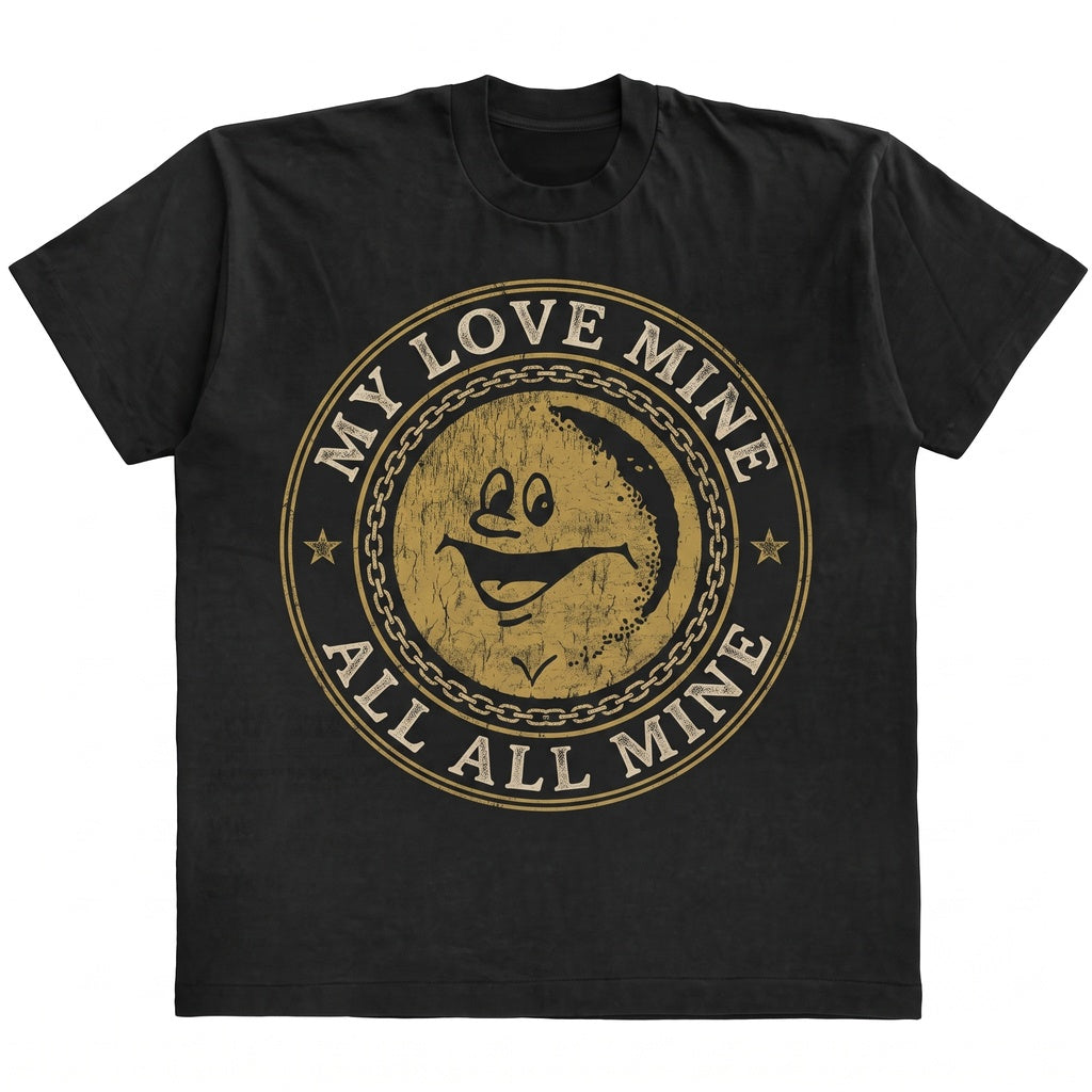 Moon Love Mine All Mine Romantic Celestial Graphic Cotton Crewneck Unisex TShirt