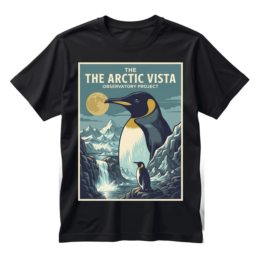 Vintage Emperor Penguin Arctic Wildlife Ocean Animal Lover Retro Antarctic Nature Graphic Illustration Gift Unisex TShirt