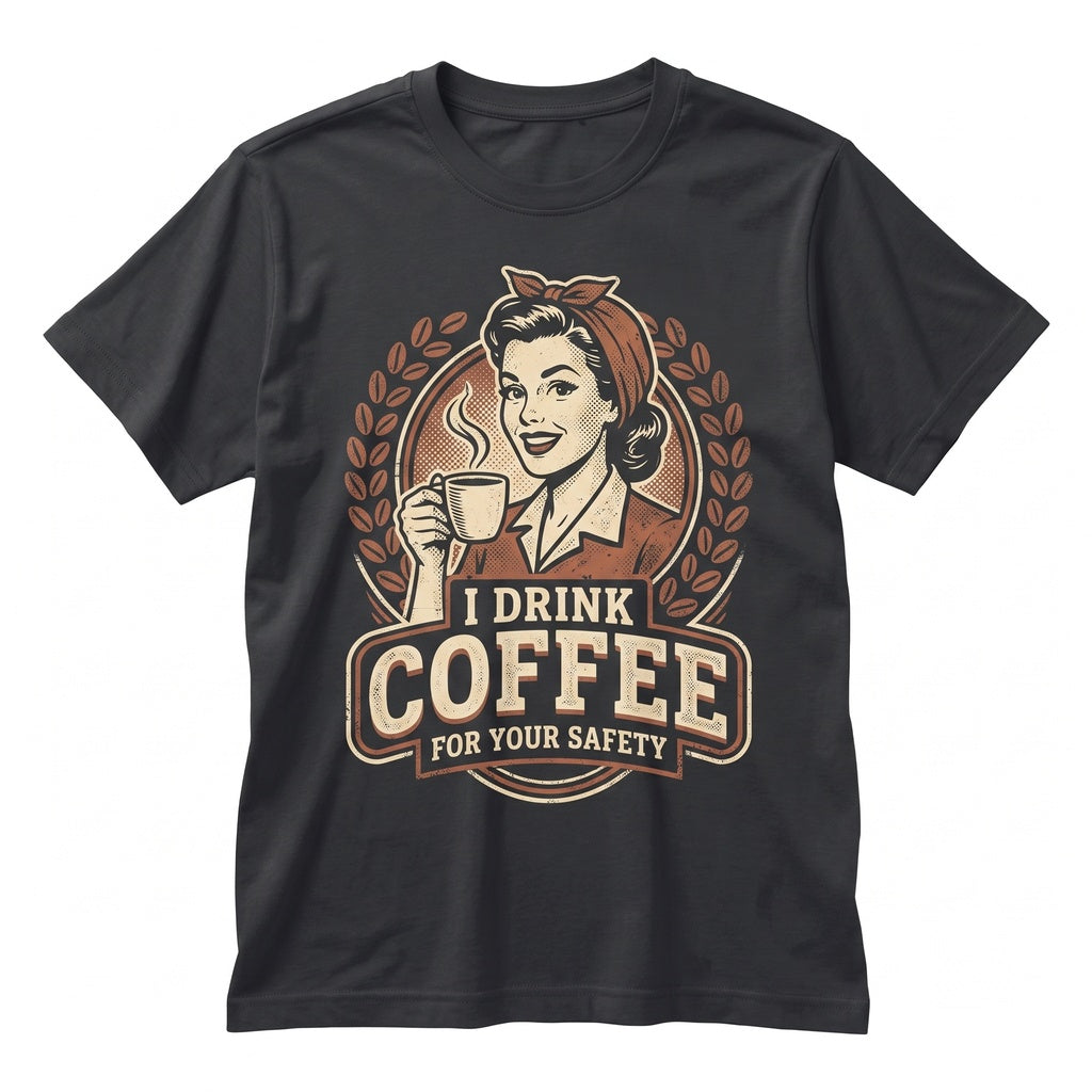 Coffee For Your Safety Retro Sarcastic Graphic Humor Lover Gift Apparel Unisex TShirt