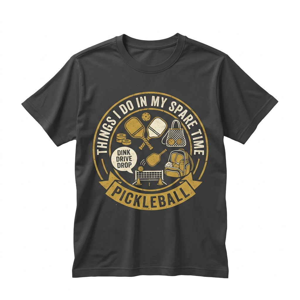 Funny Things I Do In My Spare Time Pickleball Player Gift, Novelty Sport Graphic Hobby Enthusiast Fan Present, Unisex TShirt