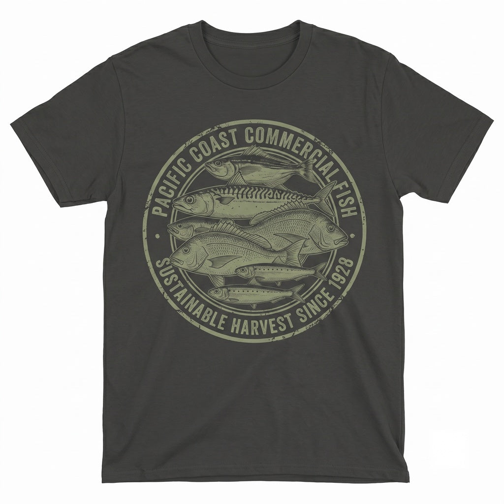 Vintage Retro Fishing Tattoo Style Aquatic Graphic Outdoors Nature Angler Gift Unisex TShirt