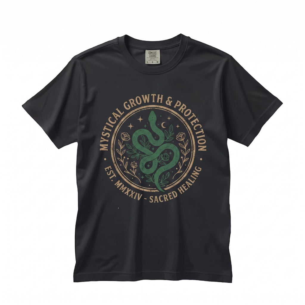 Manacled Embroidered Snake High Reeve Wizard Runes Dark Academia Fanfic Witchy Serpent Apparel Unisex TShirt