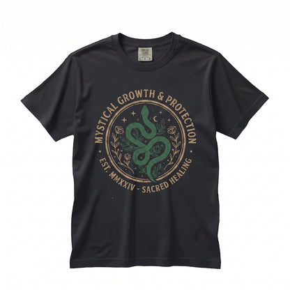 Manacled Embroidered Snake High Reeve Wizard Runes Dark Academia Fanfic Witchy Serpent Apparel Unisex TShirt