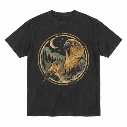 Vintage Sun Conure Howling at the Full Moon Funny Parrot Lover Gift Unisex TShirt