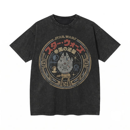 Oversized Empire Strikes Back Japanese Sci-Fi Poster Luke Skywalker Vintage Graphic Merchandise Unisex TShirt