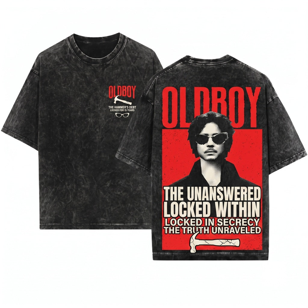 Oldboy Y2K Korean Movie Inspired Graphic Unisex Wash T-Shirt