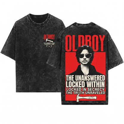 Oldboy Y2K Korean Movie Inspired Graphic Unisex Wash T-Shirt