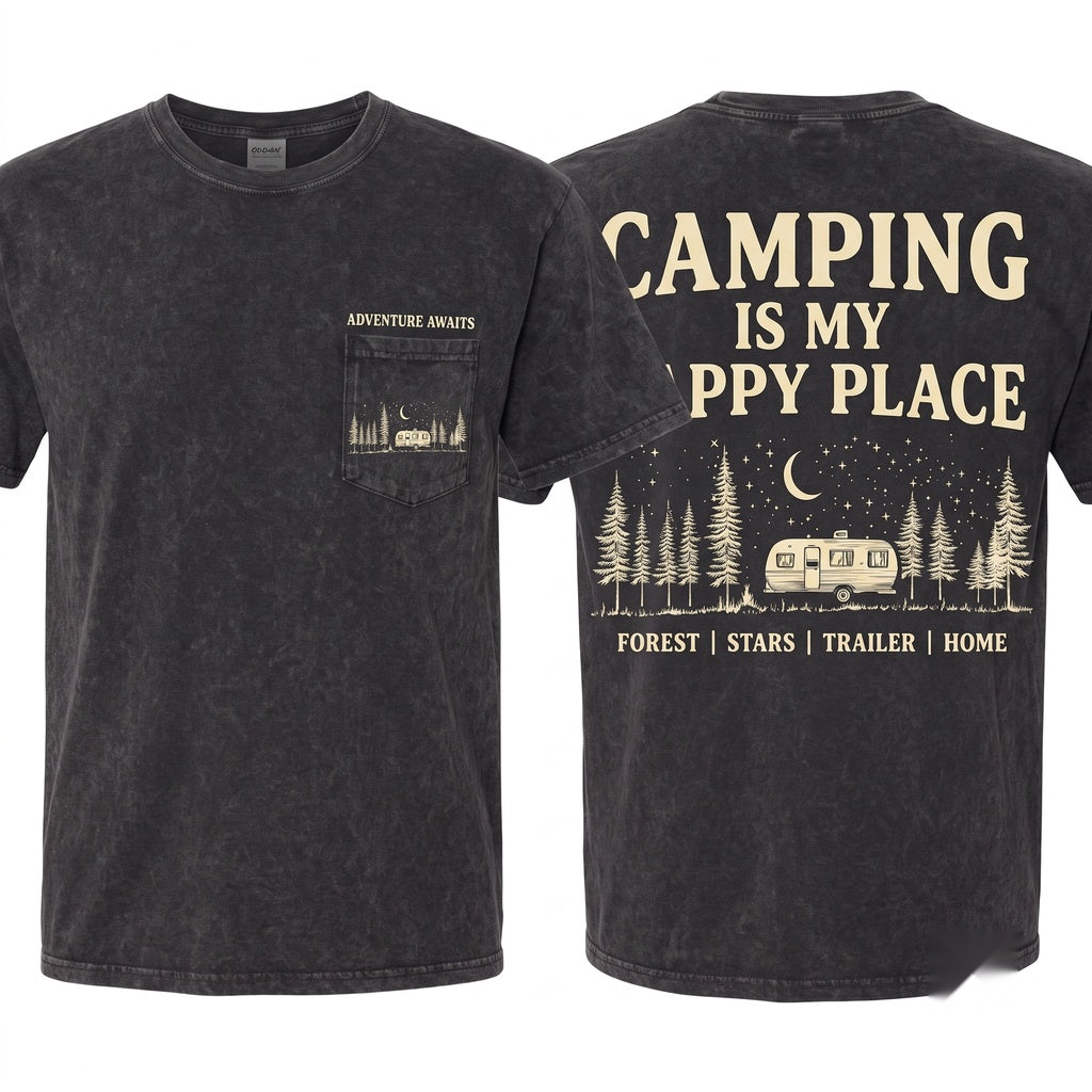 Camping Nature Lover Family Adventure Club Girl School Mode Sweater Unisex Wash T-Shirt