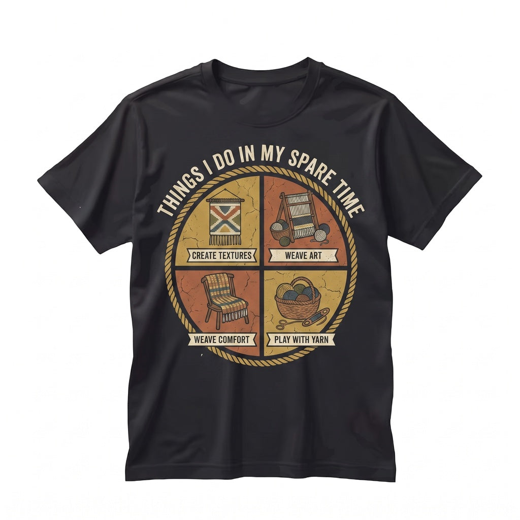 Funny Weaving Loom Tapestry Graphic Things I Do In My Spare Time Crafter Hobby Gift Unisex TShirt