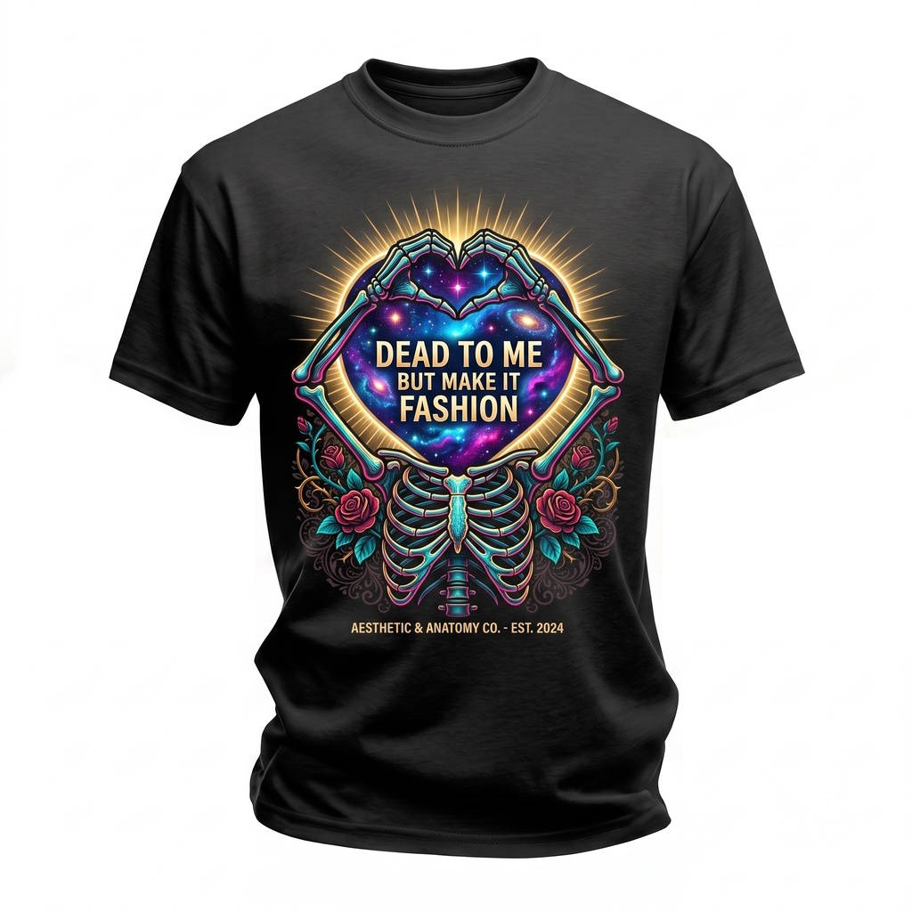 Gothic Spooky Skeleton Heart Hands Love Aesthetic Unisex TShirt