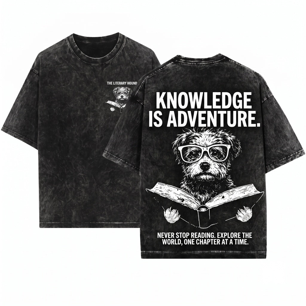 Yorkiepoo Book T-Shirt Reading Doodle Dog Gift Bookworm Librarian Apparel Unisex Wash Tee