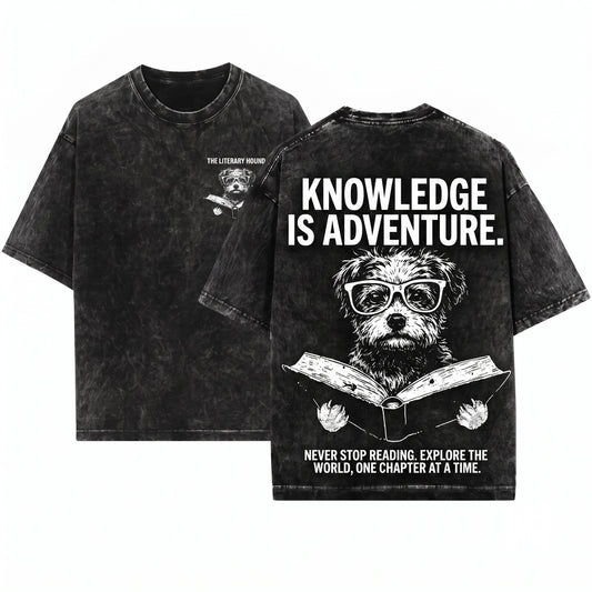 Yorkiepoo Book T-Shirt Reading Doodle Dog Gift Bookworm Librarian Apparel Unisex Wash Tee