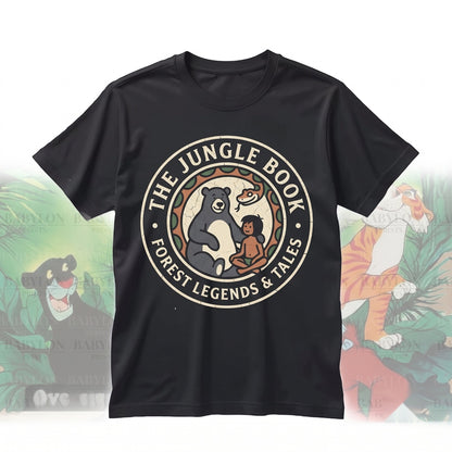 Vintage Mowgli Baloo Jungle Book Retro Theme Park Vacation Graphic Family Gift Cotton Oversized Unisex TShirt