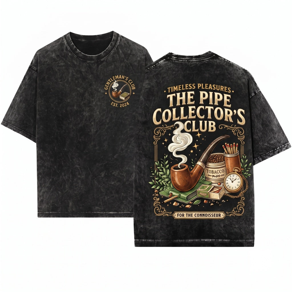 Vintage Tobacco Pipe Pocket Watch Gentleman Art Old World Charm Cozy Still Life Gift Unisex Wash T-Shirt