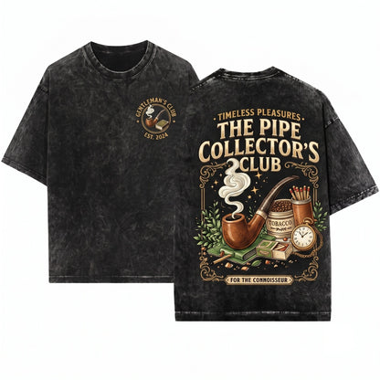 Vintage Tobacco Pipe Pocket Watch Gentleman Art Old World Charm Cozy Still Life Gift Unisex Wash T-Shirt