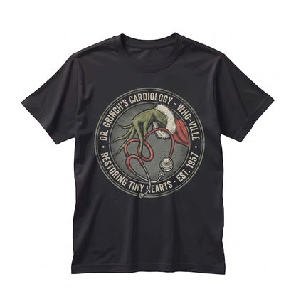 Funny Christmas Nurse Stethoscope Heart Mean Green Hand Healthcare Holiday Present Unisex TShirt