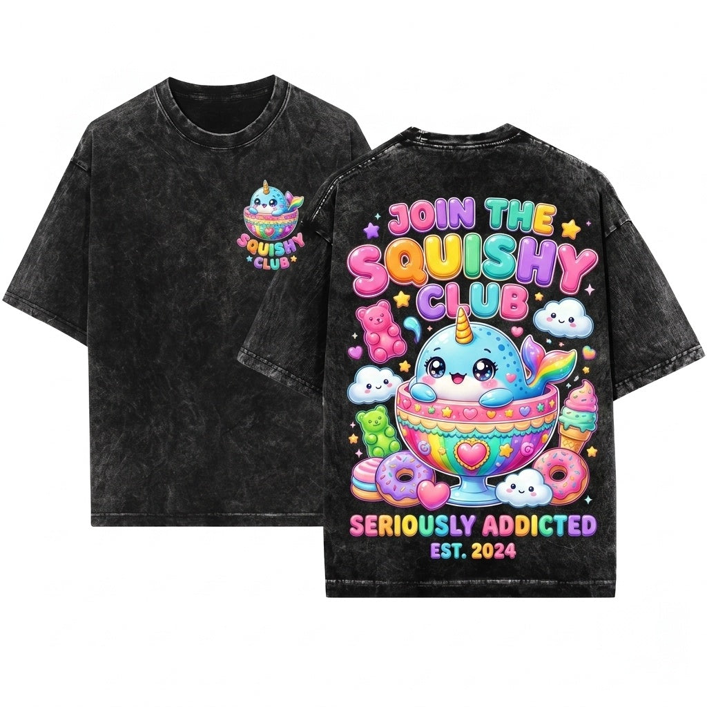 Kawaii Cute Dumpling Foodie Squishy Aesthetic Graphic Unisex Wash T-Shirt