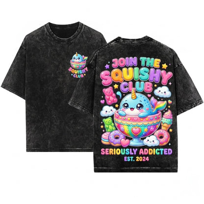 Kawaii Cute Dumpling Foodie Squishy Aesthetic Graphic Unisex Wash T-Shirt