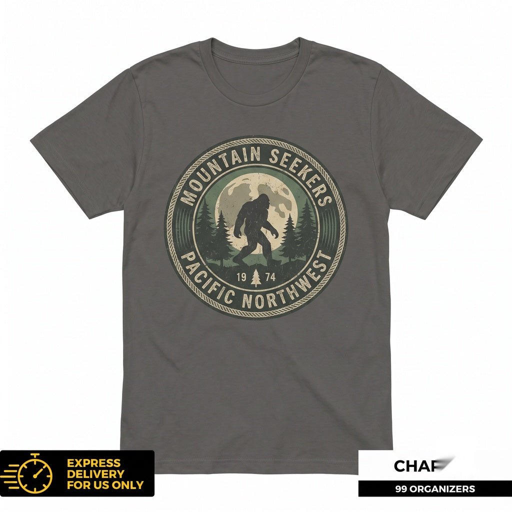 Bigfoot Graphic Vintage Sasquatch Forest Camping Retro Nature Outdoor Apparel Unisex TShirt
