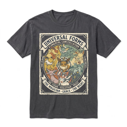 Eeveelution Tarot Card Mystical Creature Fortune Vintage Cute Anime Fan Gift Graphic Unisex TShirt