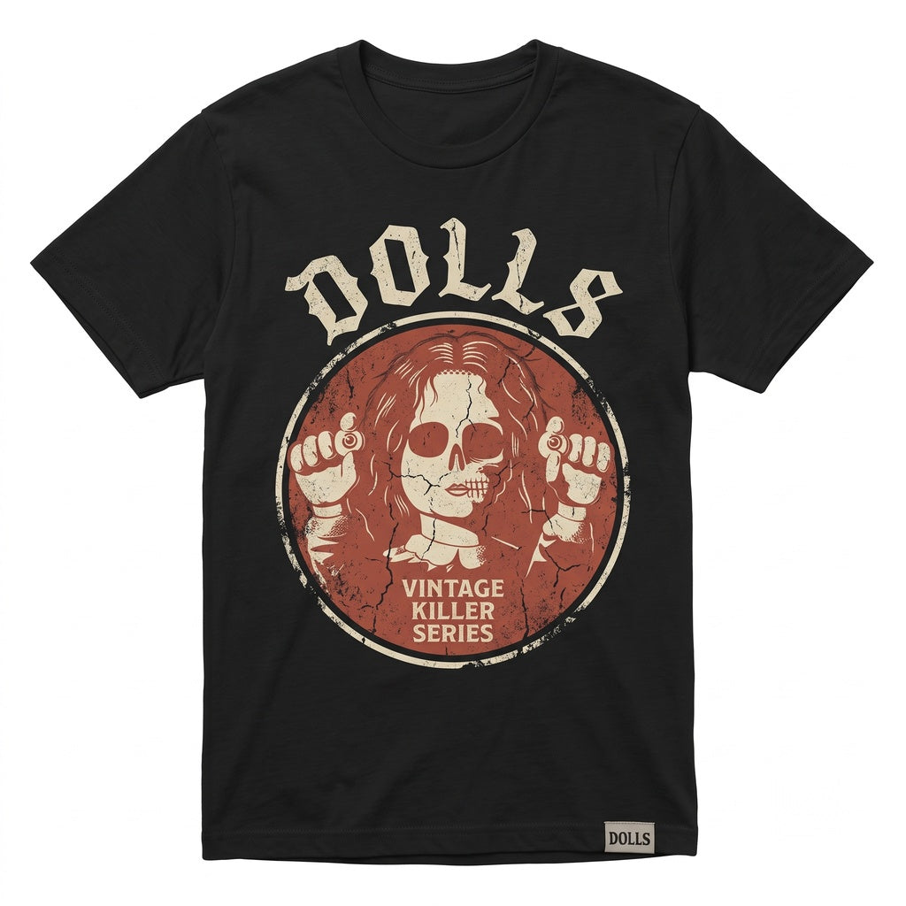 Vintage Creepy Porcelain Doll Graphic Cotton Short Sleeve Apparel Unisex TShirt
