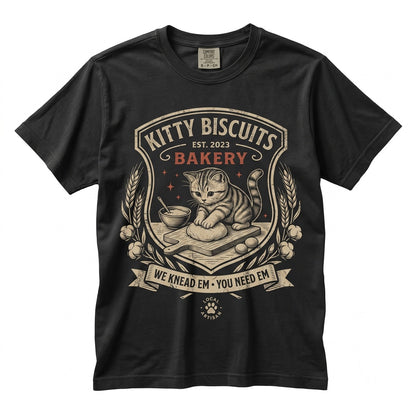 Funny Cat Sourdough Biscuit Making Bakery Meme Feline Lover Gift Unisex TShirt