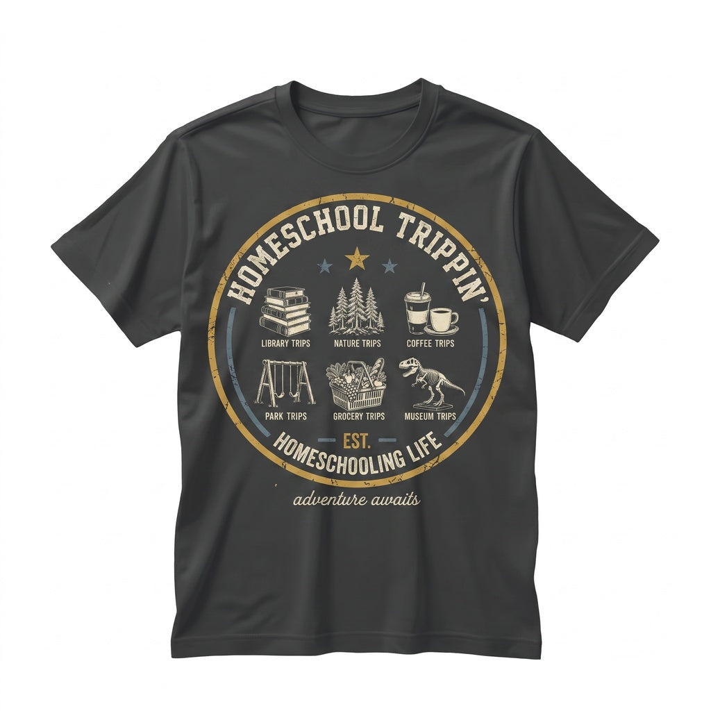 Funny We Be Tripin Traveling Homeschool Graphic Roadschool Family Travel Adventure Learning Gift Unisex TShirt