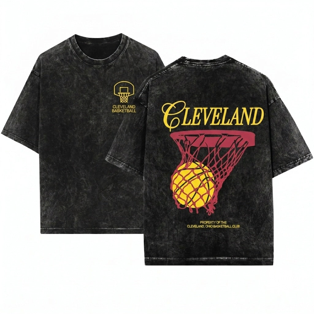 Vintage Cleveland Basketball Retro Game Day Apparel Unisex Wash T-Shirt