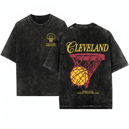 Vintage Cleveland Basketball Retro Game Day Apparel Unisex Wash T-Shirt
