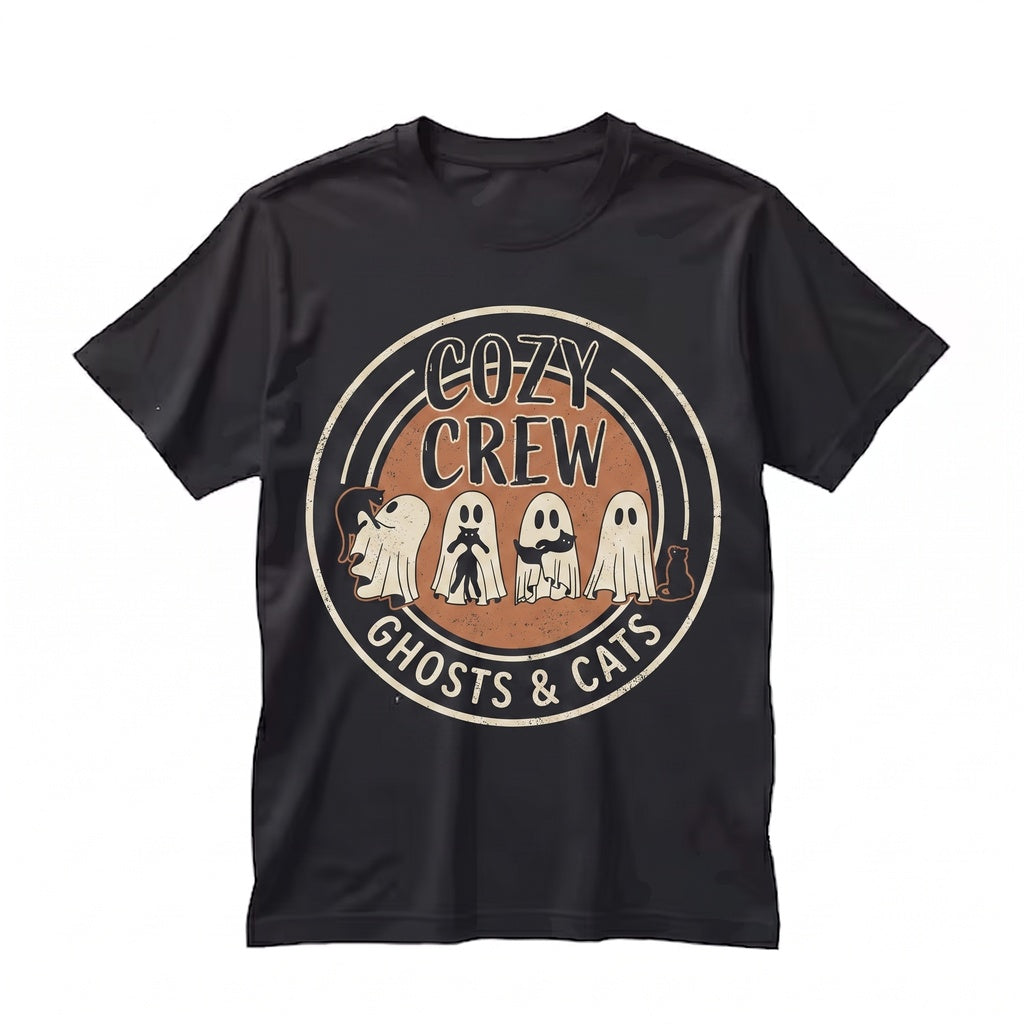 Adorable Ghost Cats Halloween Witch Skeleton Trick or Treat Graphic Unisex TShirt